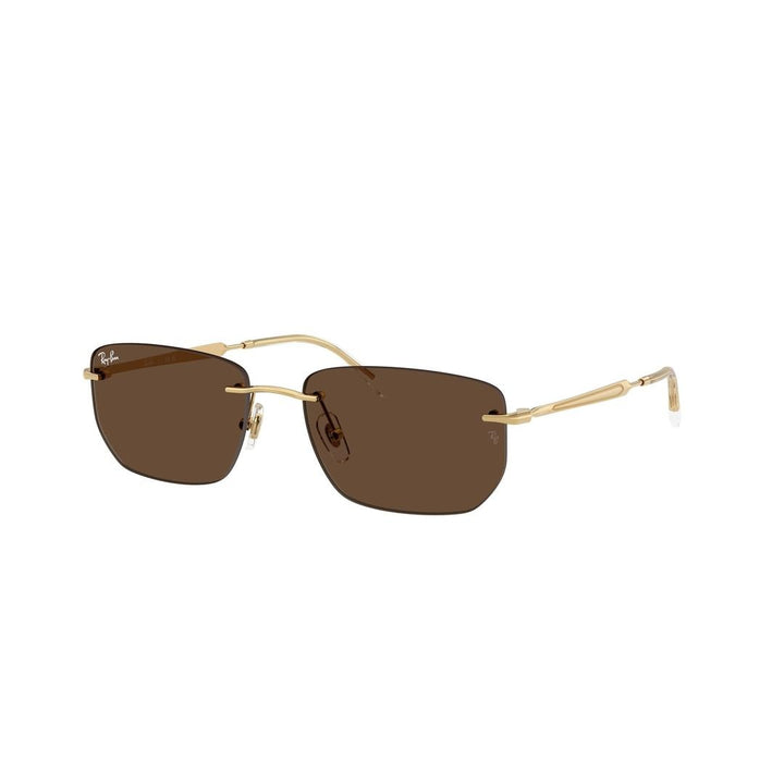 Ray-Ban 3768 Sunglasses 001/73 - Gold - Dark Brown Unisex Irregular