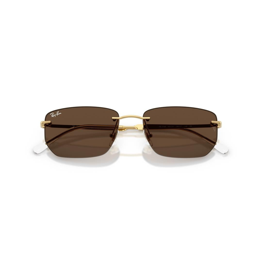 Ray-Ban 3768 Sunglasses 001/73 - Gold - Dark Brown Unisex Irregular