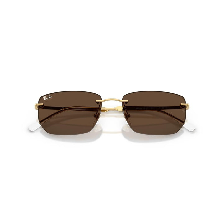 Ray-Ban 3768 Sunglasses 001/73 - Gold - Dark Brown Unisex Irregular