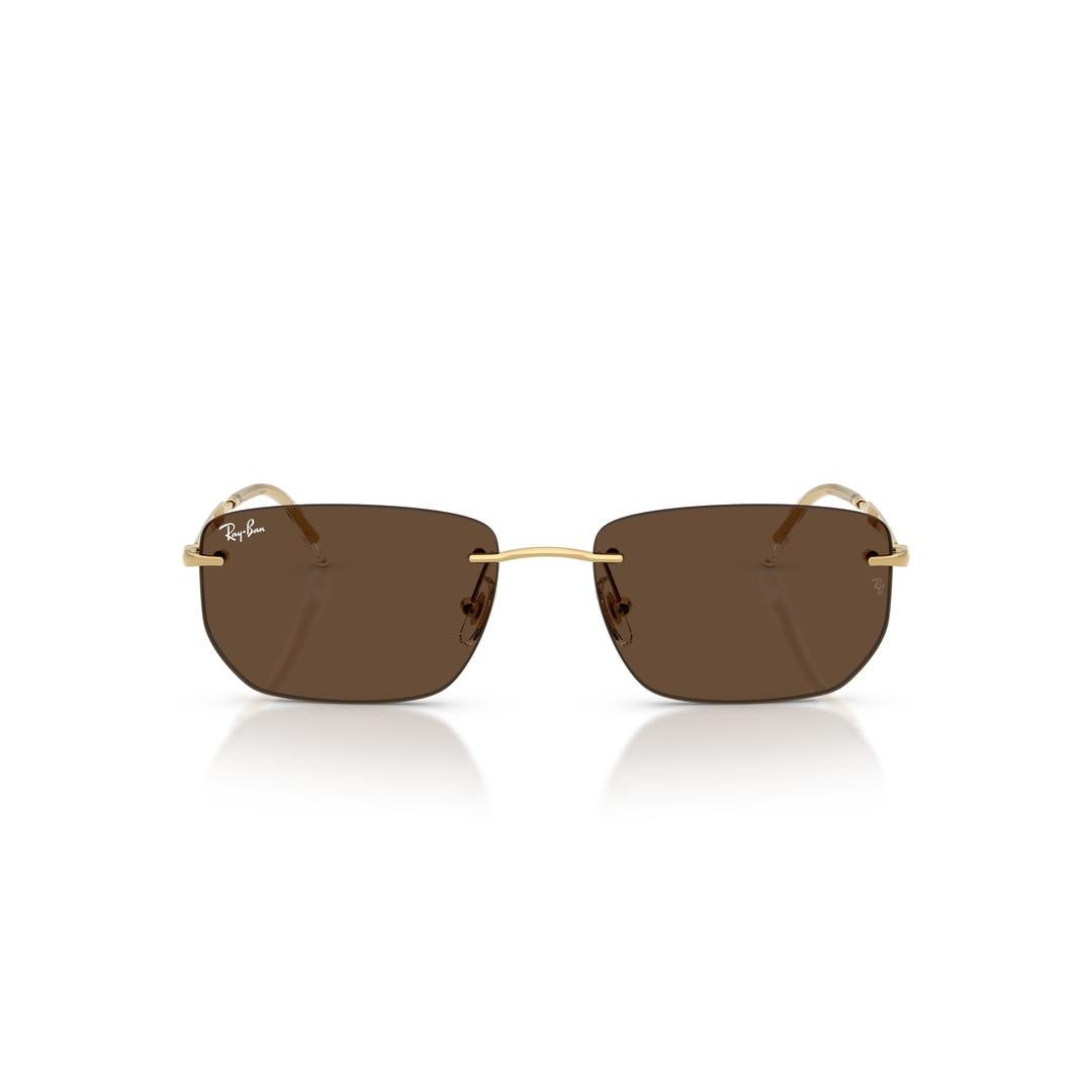 Ray-Ban 3768 Sunglasses 001/73 - Gold - Dark Brown Unisex Irregular