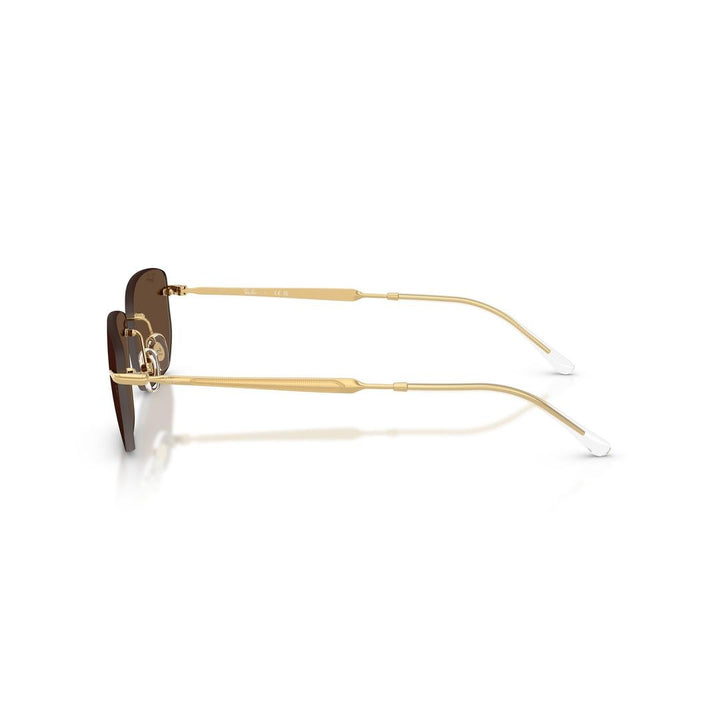 Ray-Ban 3768 Sunglasses 001/73 - Gold - Dark Brown Unisex Irregular