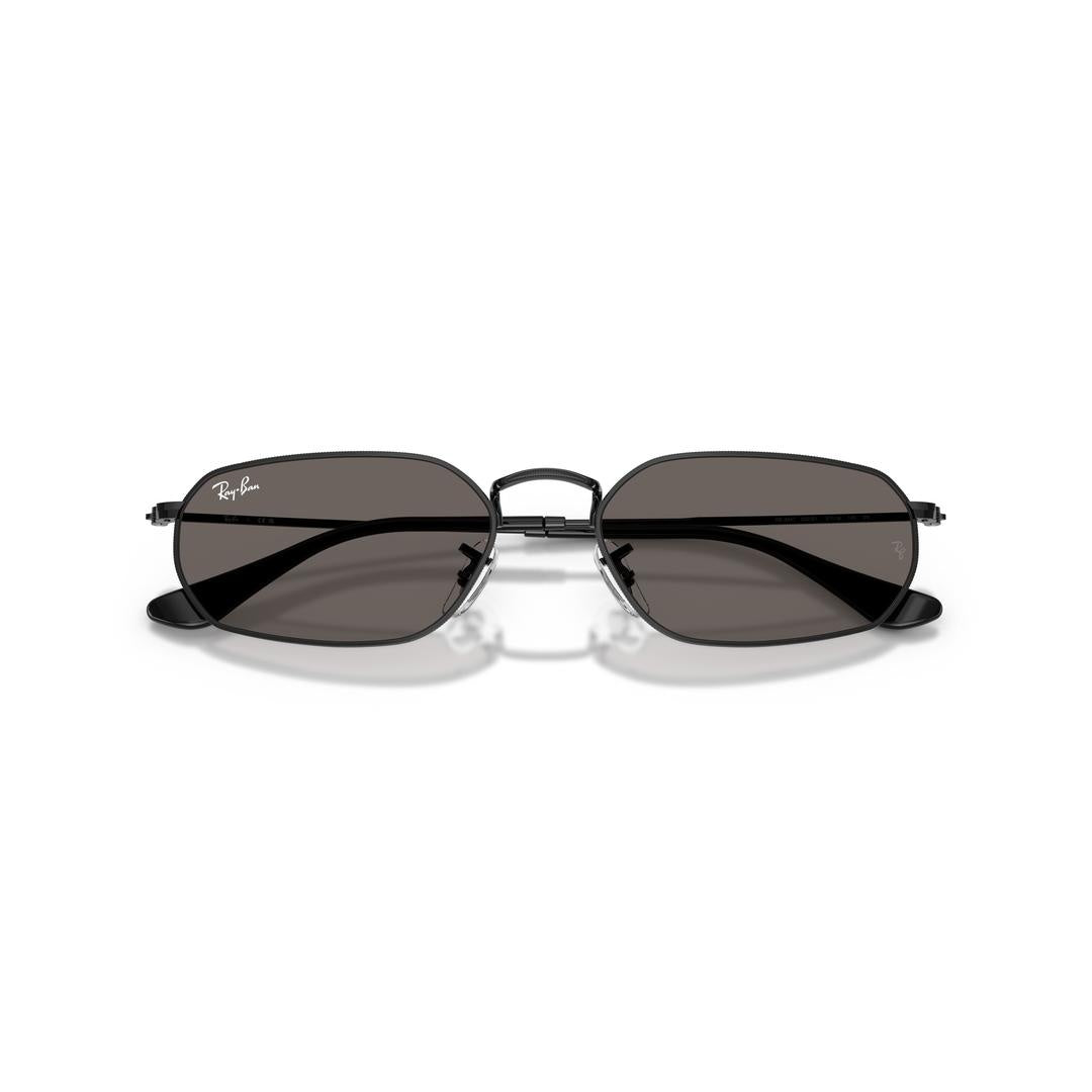 Ray-Ban للجنسين RB3947 002/B1 نظارة شمسية معدنية سوداء رمادية هندسية عادية