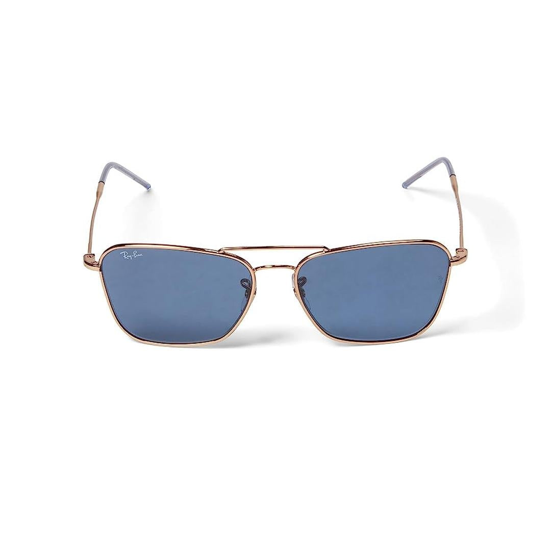 Ray-Ban Caravan Reverse R0102S Sunglasses 92023A - Gold - Blue Unisex Square