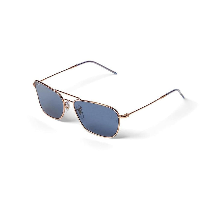 Ray-Ban Caravan Reverse R0102S Sunglasses 92023A - Gold - Blue Unisex Square