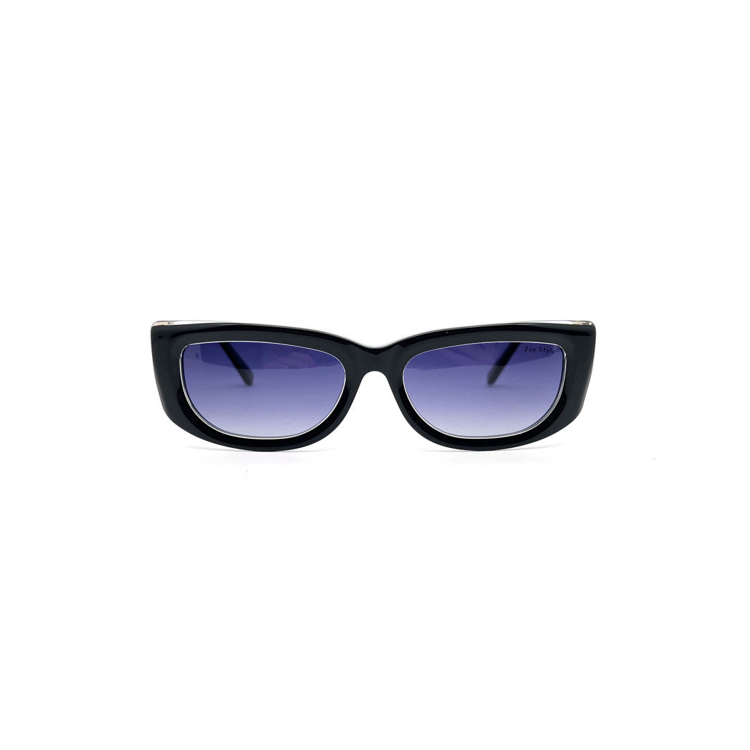 Joy Style For Women Rectangular Acetate Sunglasses C1 Black 55-17-142