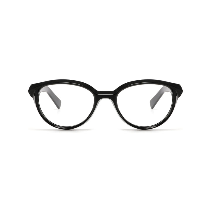 Joy Style For Unisex Round Acetate Eyeglasses C1 Black 53-19-145