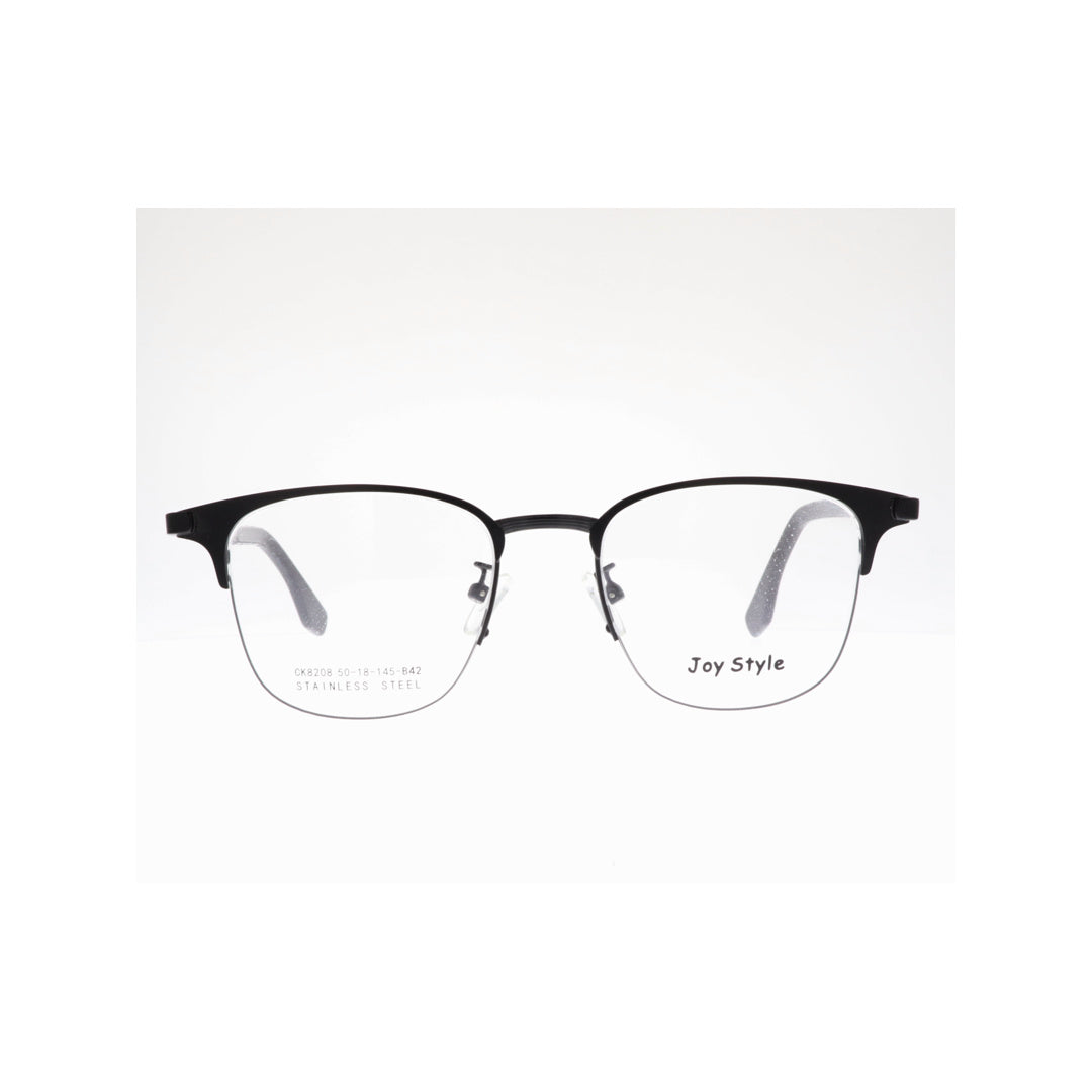 Joy Style For Unisex Metal Eyeglasses Semi-Rimless Square Shape Size 50 Ck8208c1 Matte Black