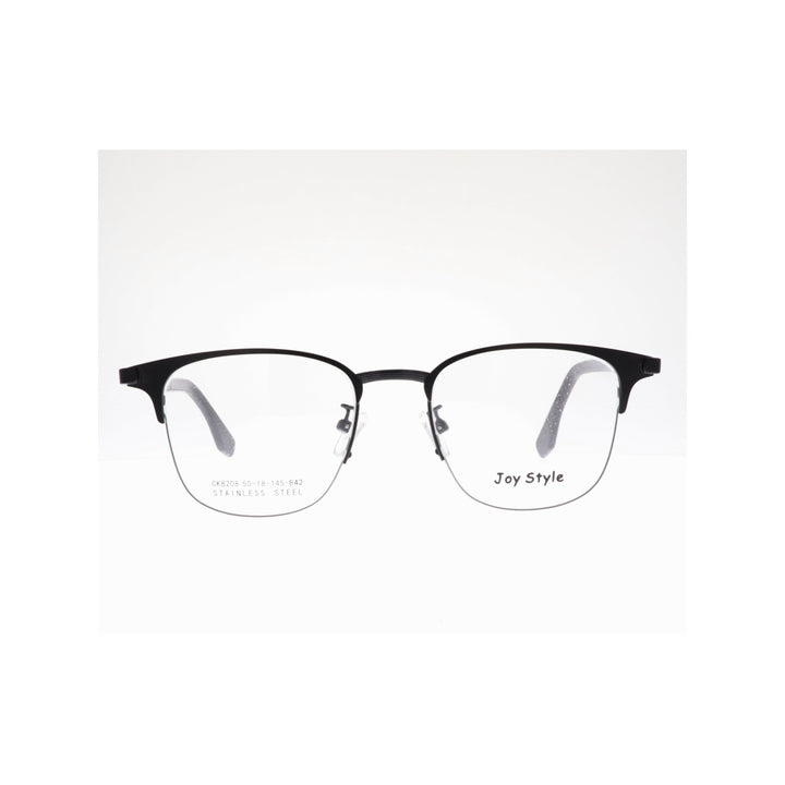 Joy Style For Unisex Metal Eyeglasses Semi-Rimless Square Shape Size 50 Ck8208c1 Matte Black