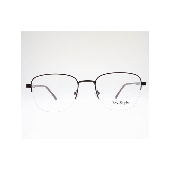 Joy Style For Unisex Metal Eyeglasses Semi-Rimless Square Shape Size 52 Ch8839c4 Brown