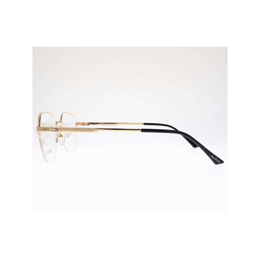 Joy Style For Unisex Metal Eyeglasses Semi-Rimless Square Shape Size 52 Ch8839c6 Brown Gold