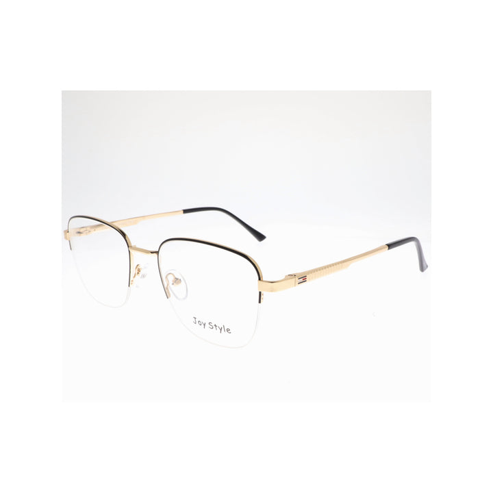 Joy Style For Unisex Metal Eyeglasses Semi-Rimless Square Shape Size 52 Ch8839c6 Brown Gold