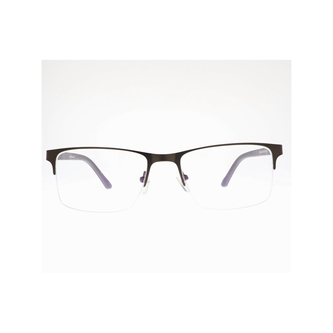 Joy Style For Unisex Metal Eyeglasses Semi-Rimless Square Shape Size 52 Ht23-69c3 Gunmetal