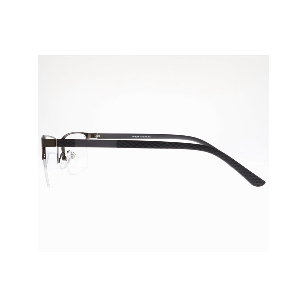 Joy Style For Unisex Metal Eyeglasses Semi-Rimless Square Shape Size 52 Ht23-69c3 Gunmetal