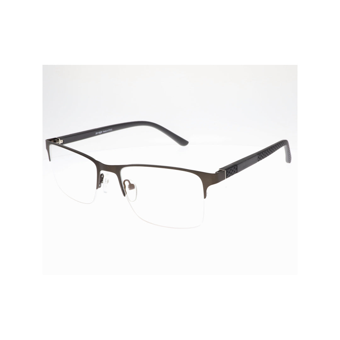 Joy Style For Unisex Metal Eyeglasses Semi-Rimless Square Shape Size 52 Ht23-69c3 Gunmetal