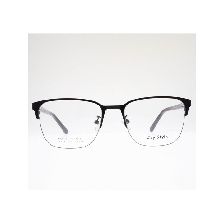 Joy Style For Unisex Metal Eyeglasses Semi-Rimless Square Shape Size 54 8204c1 Matte Black