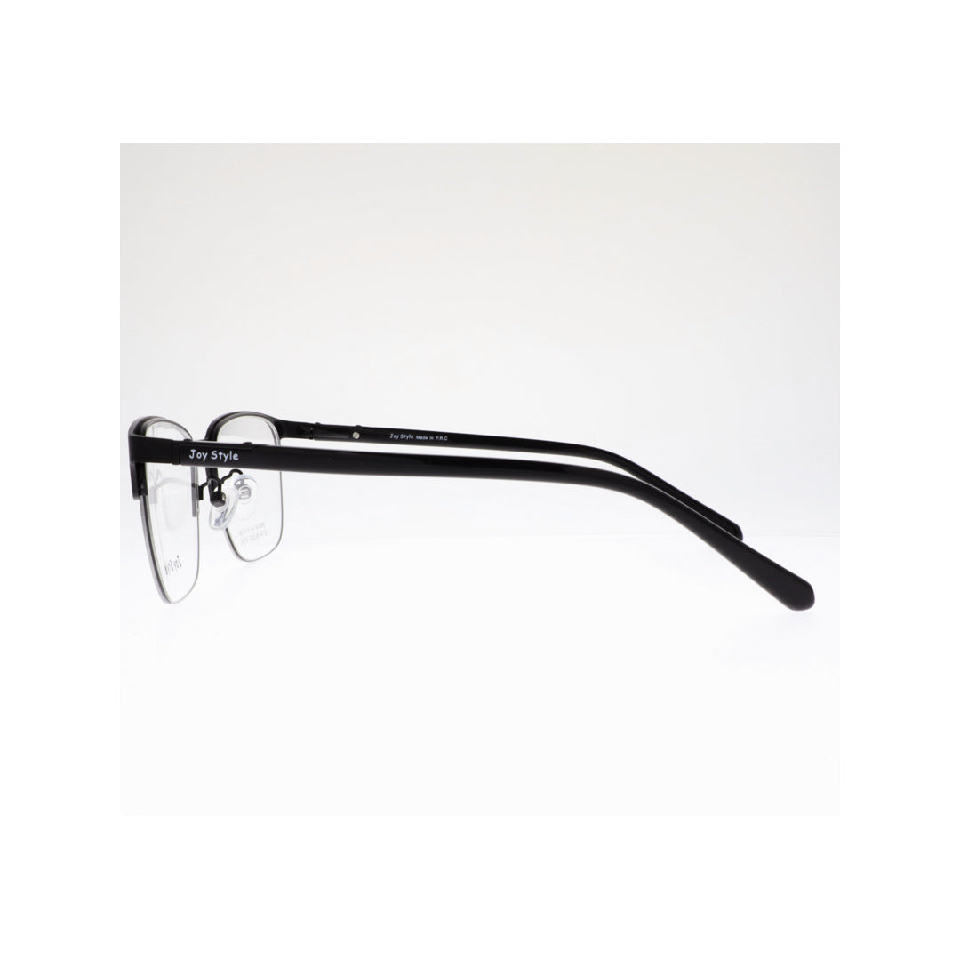Joy Style For Unisex Metal Eyeglasses Semi-Rimless Square Shape Size 54 8204c1 Matte Black