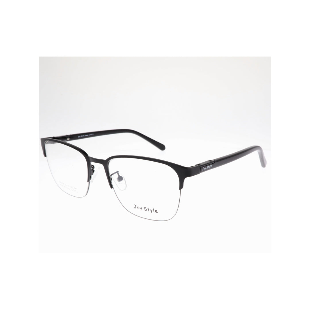 Joy Style For Unisex Metal Eyeglasses Semi-Rimless Square Shape Size 54 8204c1 Matte Black