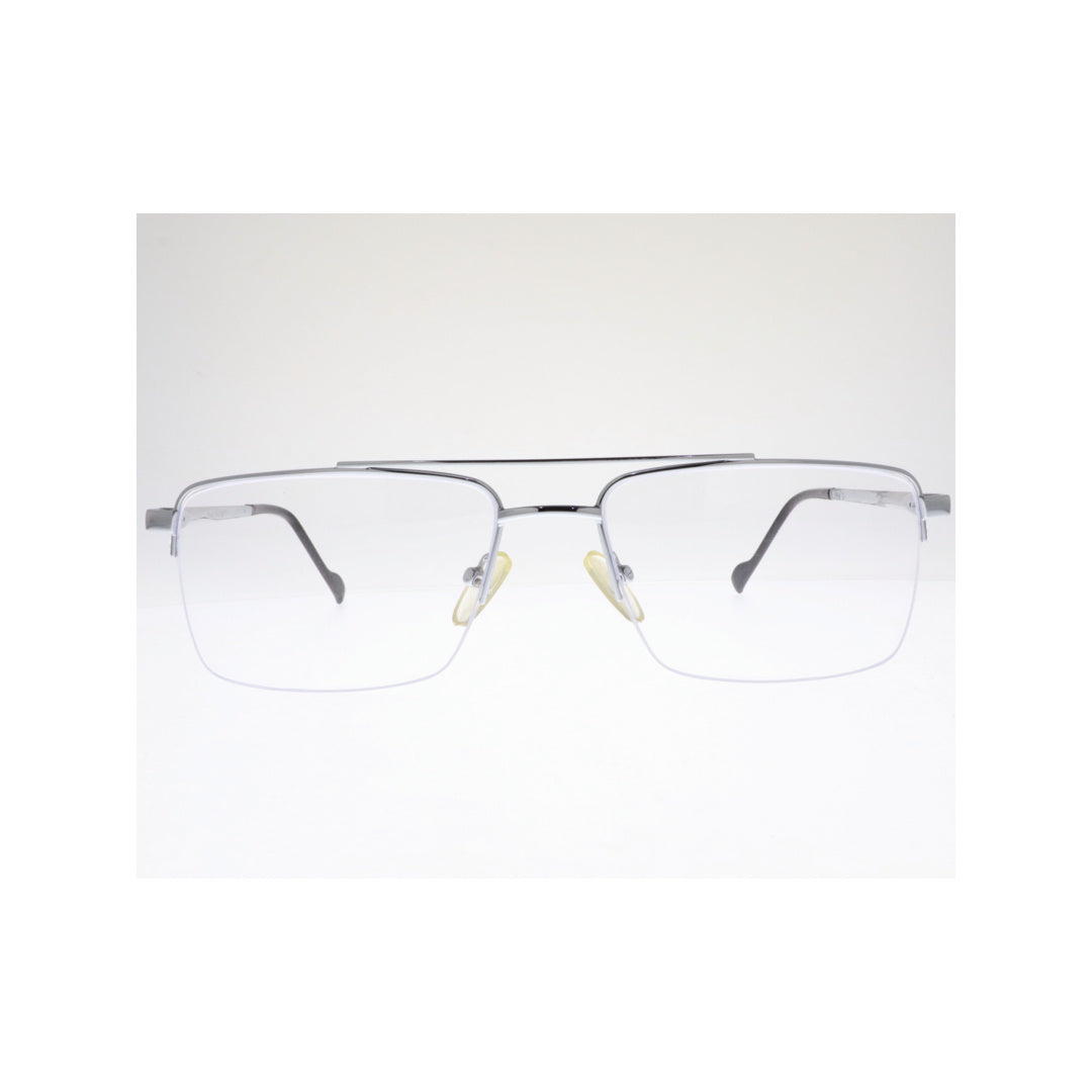 Joy Style For Unisex Metal Eyeglasses Semi-Rimless Square Shape Size 55 Xy2044c4 Silver