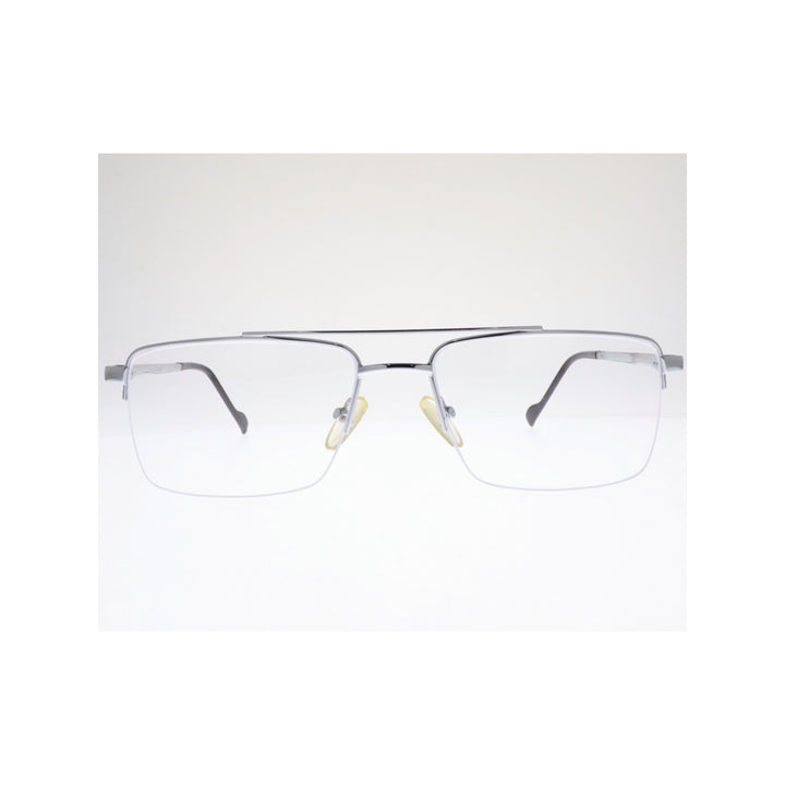 Joy Style For Unisex Metal Eyeglasses Semi-Rimless Square Shape Size 55 Xy2044c4 Silver