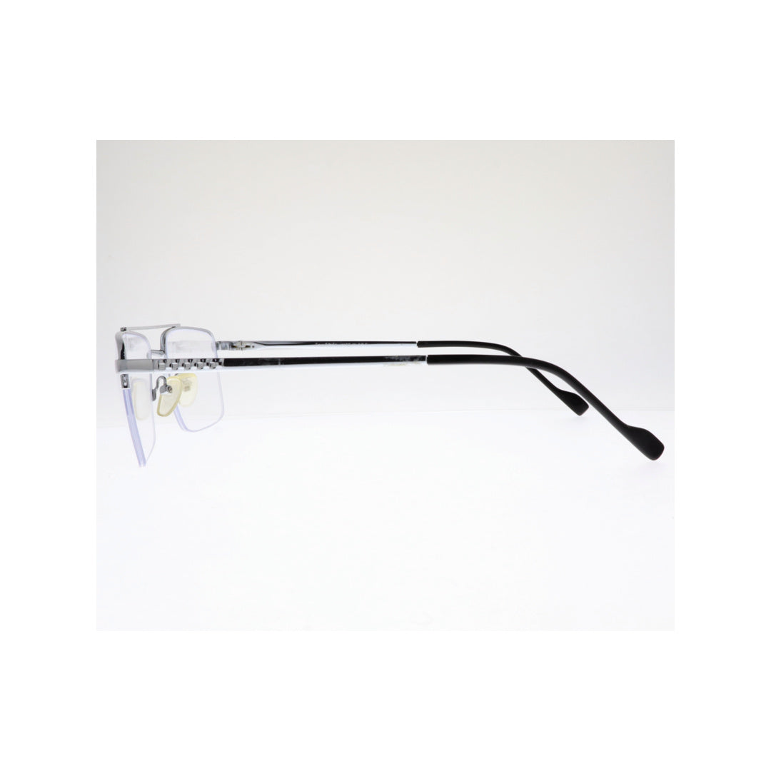 Joy Style For Unisex Metal Eyeglasses Semi-Rimless Square Shape Size 55 Xy2044c4 Silver