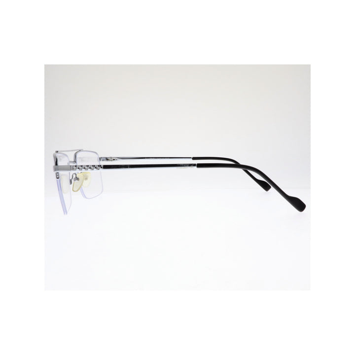 Joy Style For Unisex Metal Eyeglasses Semi-Rimless Square Shape Size 55 Xy2044c4 Silver