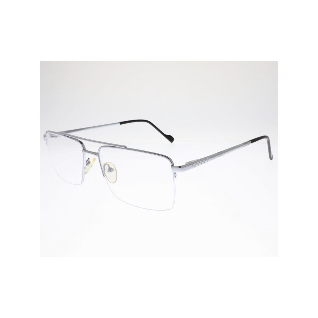 Joy Style For Unisex Metal Eyeglasses Semi-Rimless Square Shape Size 55 Xy2044c4 Silver