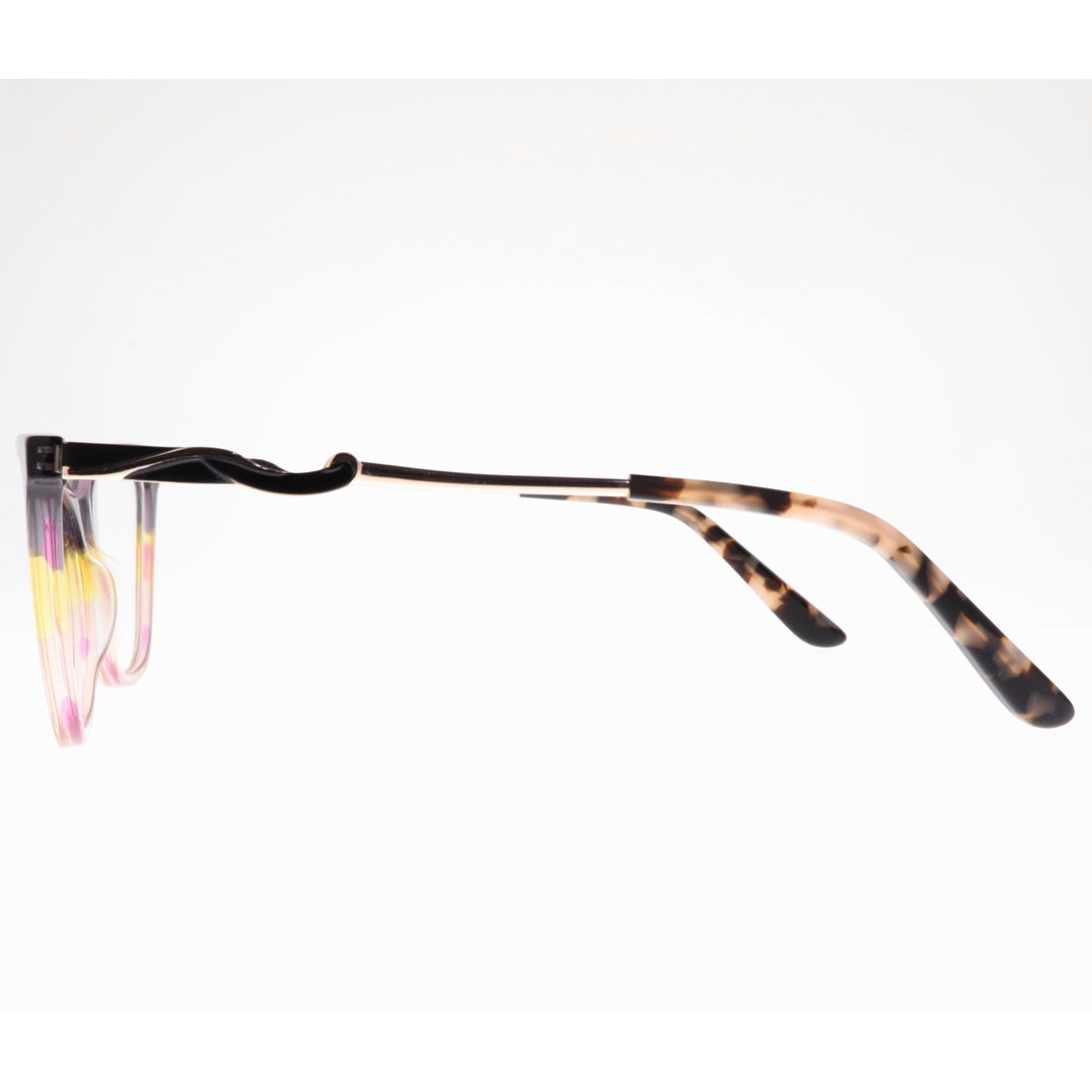 Joy Style For Women's Eyeglasses Cat Eye Size 53 Zf35110c3 Purple Yellow Pink Gradient