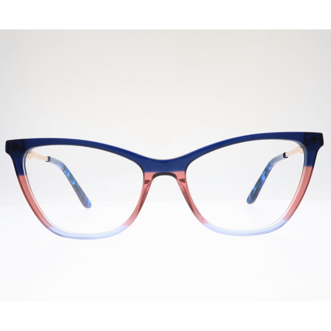 Joy Style For Women's Eyeglasses Cat Eye Size 53 Zf35110c6 Blue Pink Gradient