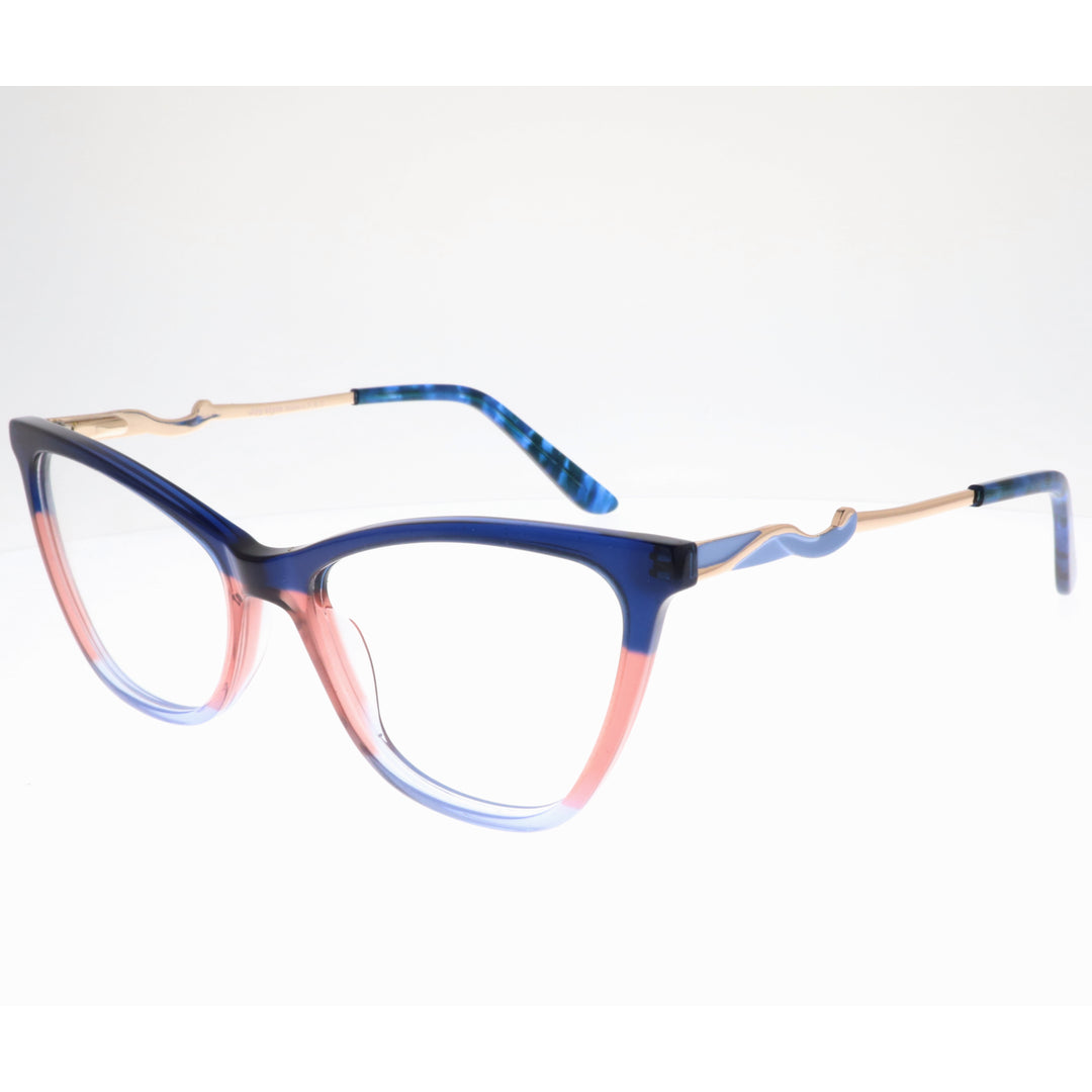 Joy Style For Women's Eyeglasses Cat Eye Size 53 Zf35110c6 Blue Pink Gradient